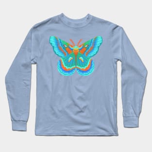 Trippy Cute Moth Drawing Long Sleeve T-Shirt